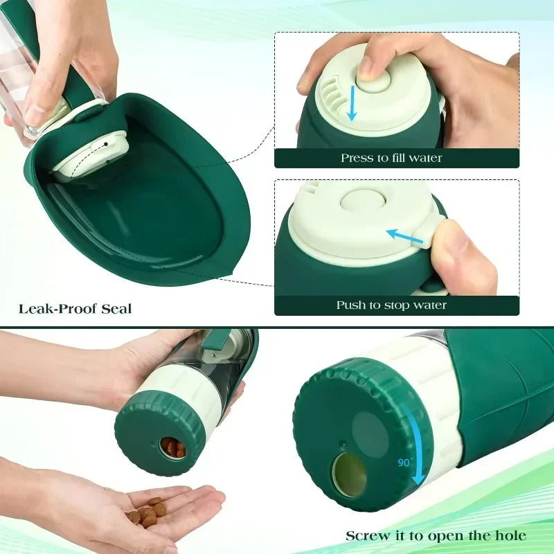 Detachable Dog Portable Water Bottle - Portable Pet Meals On-The-Go